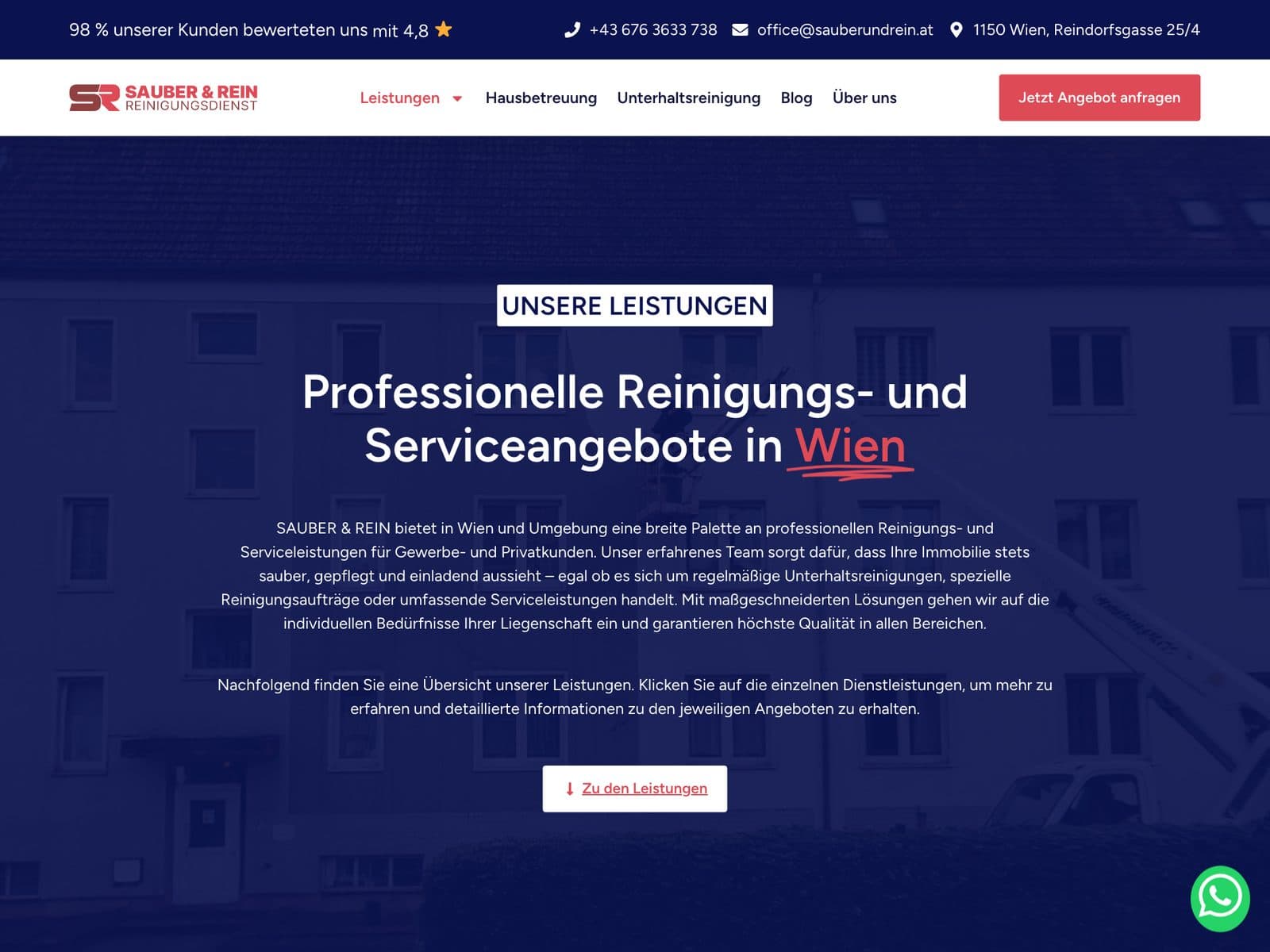 SAUBER & REIN: Website, Startseite