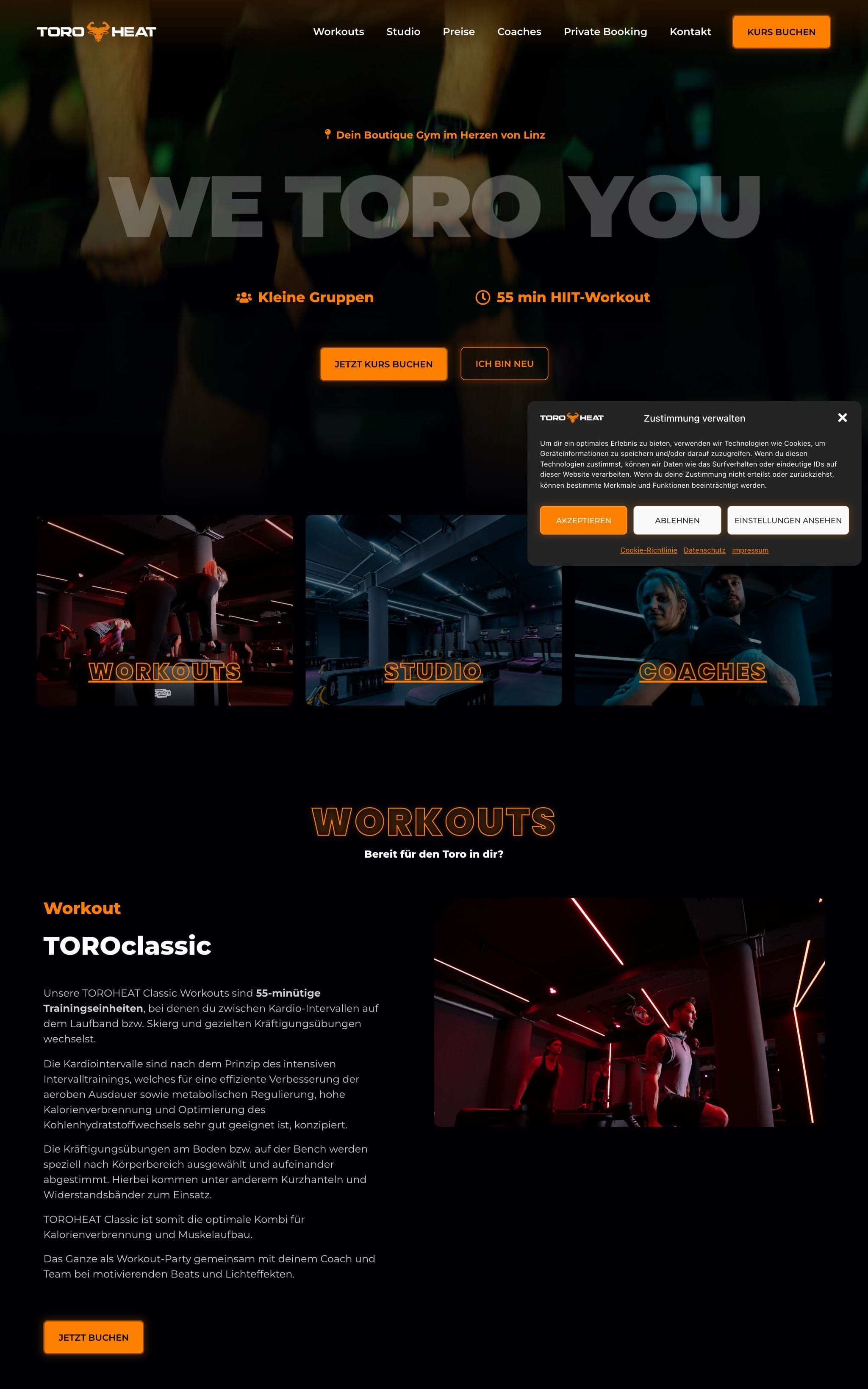 TOROHEAT: Website, Startseite
